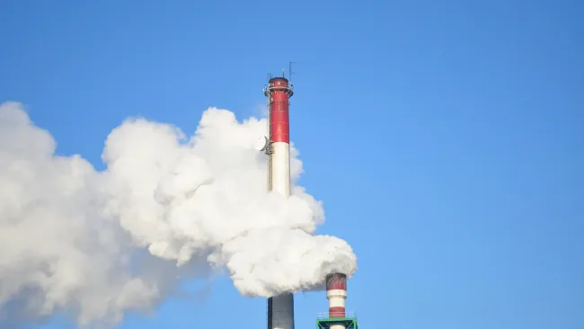 Chimney emitting smoke